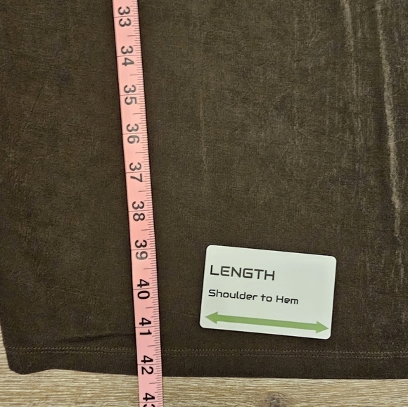 Chico's Traveler Size 2 Large Acetate Slinky Stretchy Brown Midi Dress - Picture 8 of 9